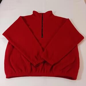 Athletic Style New York Men's Red 1/4 Zip Fleece Pullover Sweatshirt Size Large